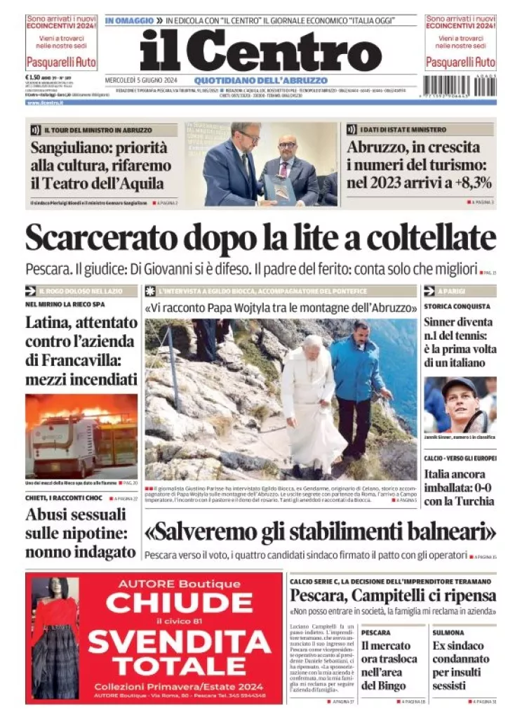 Prima-pagina-il centro-oggi-edizione-del-2024-06-05